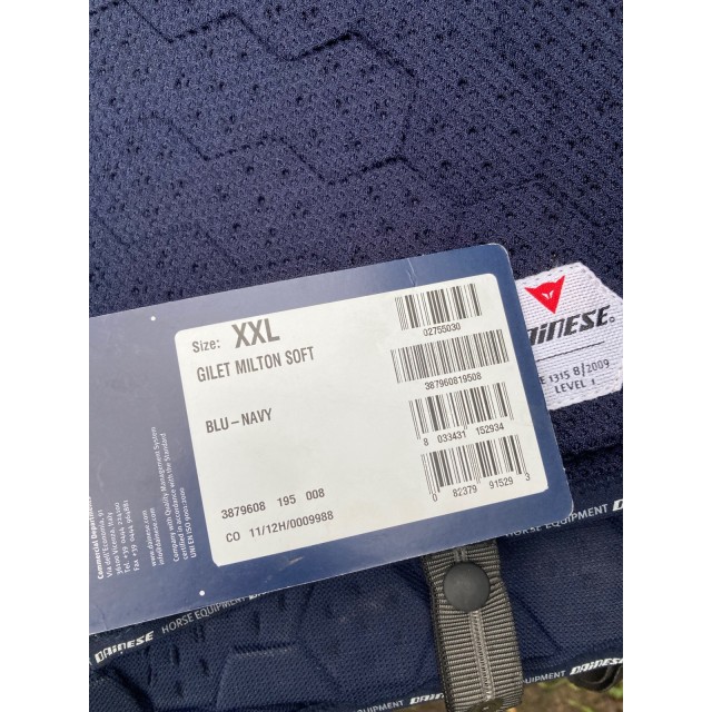 Gilet NEUF avec étiquette bleu marine Milton Soft XXL Homme DAINESE de protection coque