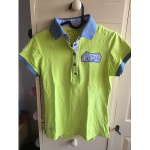 polo equithème jaune/vert