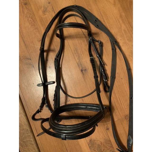 Filet cuir noir taille cheval