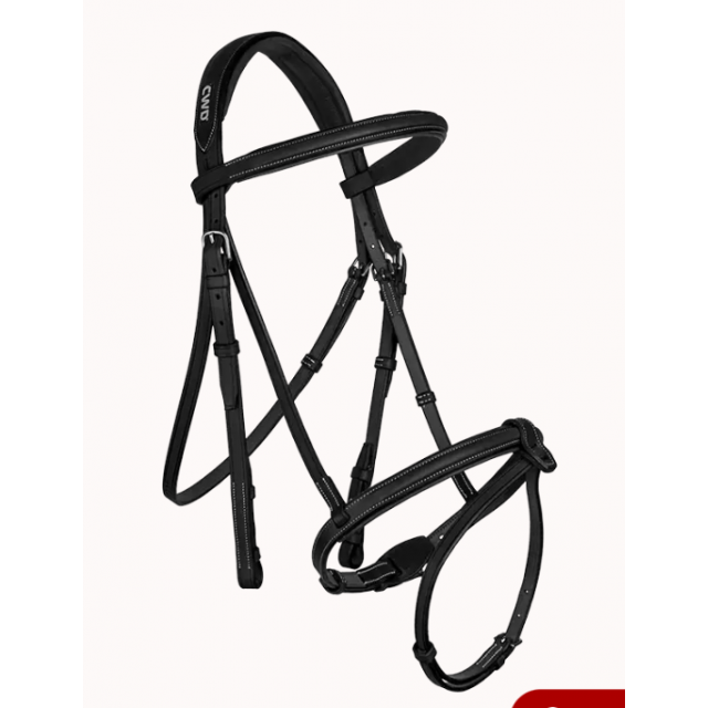 Bridon doublé muserolle française 1/2 rond CWD