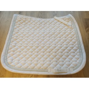 Tapis dressage blanc double liseré argenté - édition limitée Platinum - Rider By Horse - t. cheval