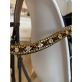 Bridon marron avec frontal en strass