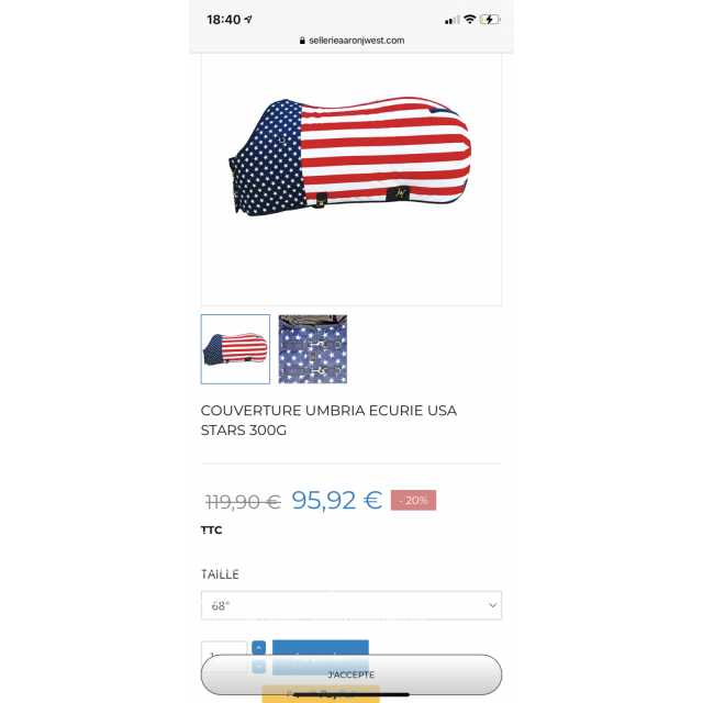 Couverture 300g Lamicell Umbria USA