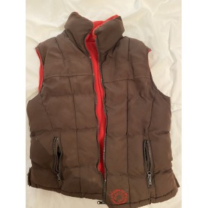 Veste sans manche Equithème marron et rouge