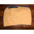 tapis fait main jaune et bleu taille cob