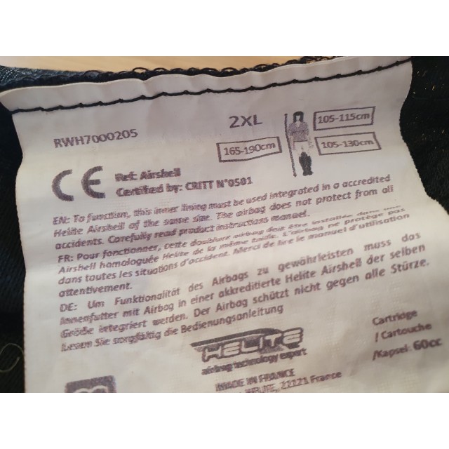 Lot airbag helite veste manteau oscar et gabrielle