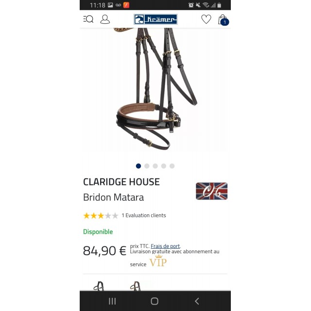 bridon tourné dressage marron 07 68 79 17 03