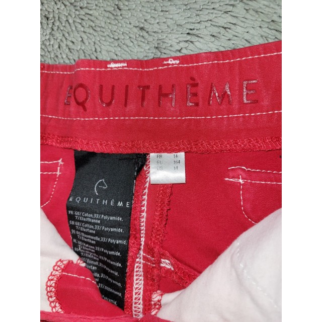 Pantalon rouge verona Equitheme 14 ans