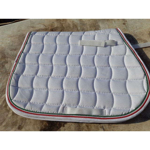 Tapis blanc liseret drapeau italien