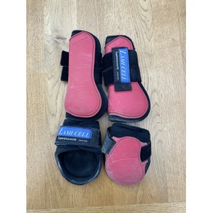 Guêtres poneys rouge/rose