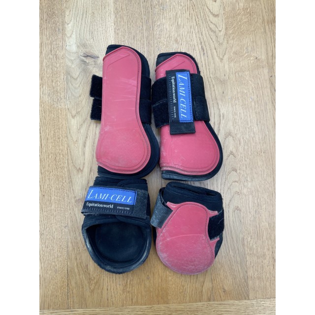 Guêtres poneys rouge/rose