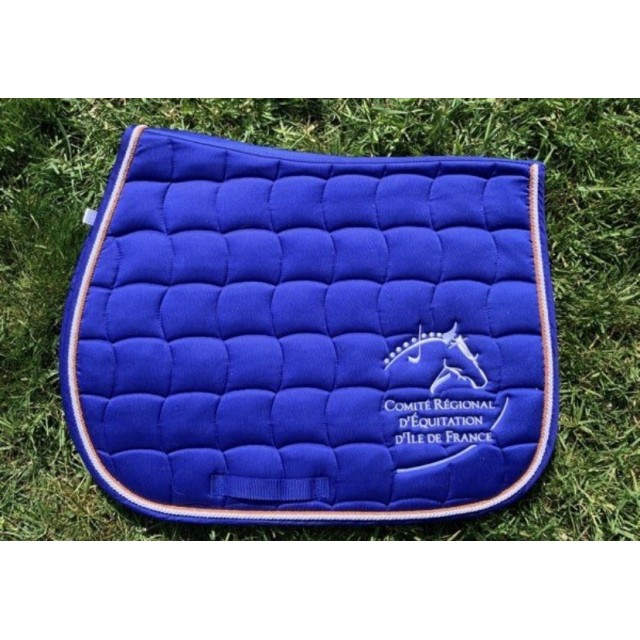 Tapis de selle cheval bleu roi Comité Régional d’Equitation d’Ile de France