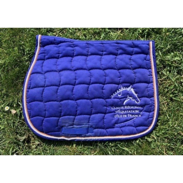 Tapis de selle cheval bleu roi Comité Régional d’Equitation d’Ile de France
