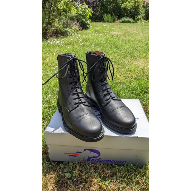 Boots cuir noir
