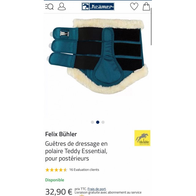 Ensemble guêtres + tapis dressage