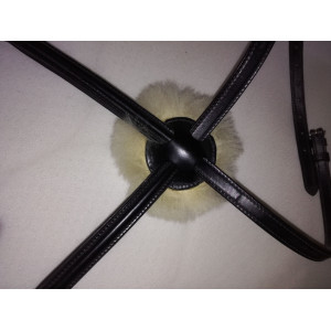 muserolle croisée cuir noir NEUVE