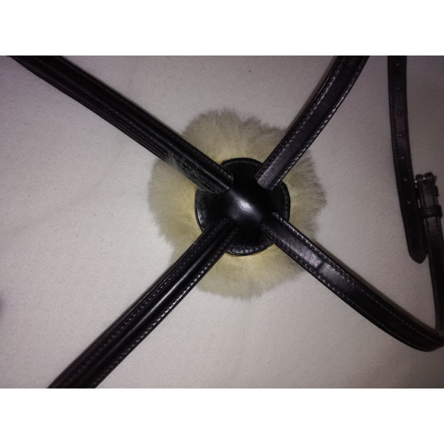 muserolle croisée cuir noir NEUVE