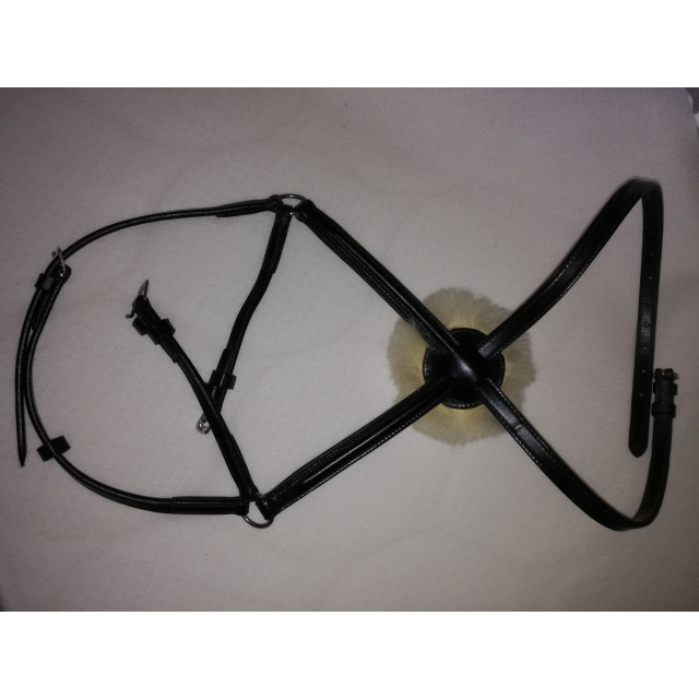 muserolle croisée cuir noir NEUVE