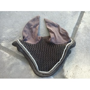 Bonnet gris liseré gris et argenté - taille cheval