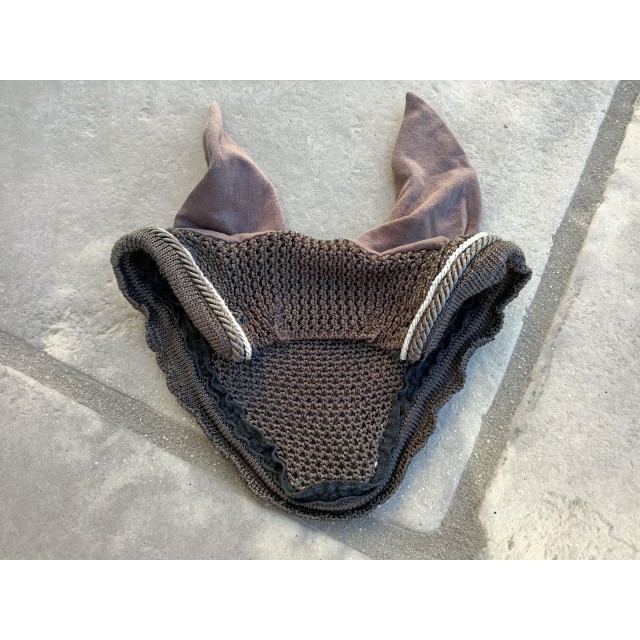 Bonnet gris liseré gris et argenté - taille cheval