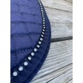 Tapis de selle dressage Horze bleu à strass