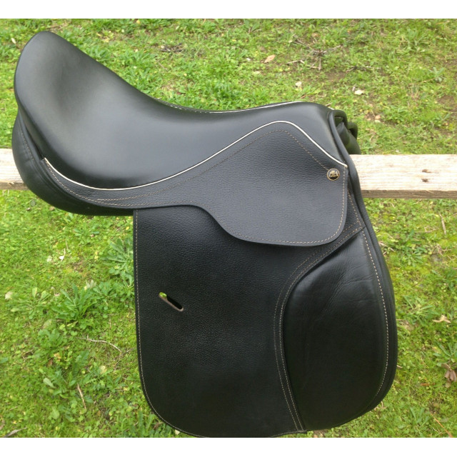 Selle cuir sport Eric Mondange + etrivieres + sangle