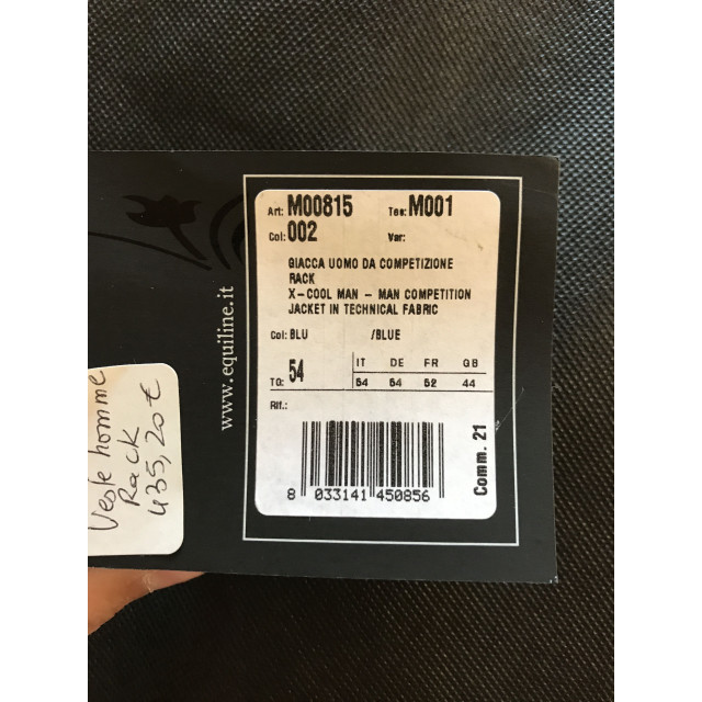 Veste de concours homme equiline