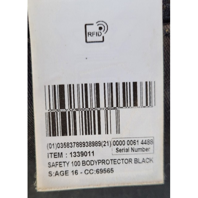 Gilet de protection équitation enfant safety 100 noir