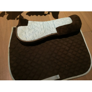 Tapis de selle Fouganza marron et bleu ciel