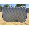 Ensemble tapis + bonnet gris/bleu roi