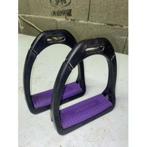 Étriers compositi noirs semelles mauves