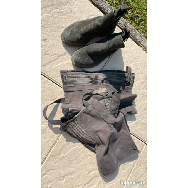 ensemble bottines + chaps équitation