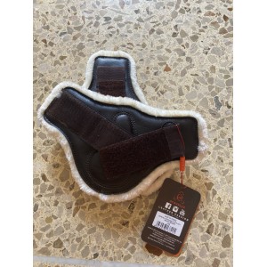 Protège boulets Acavallo en similicuir marron en mouton