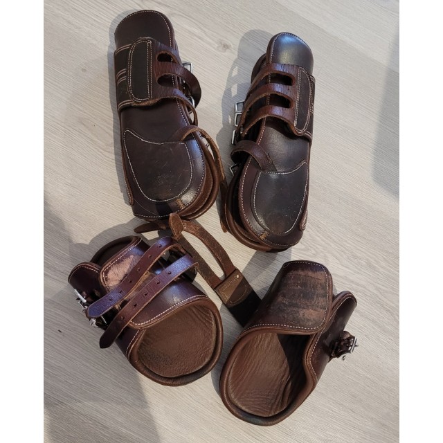 guêtres et protèges boulets en cuir