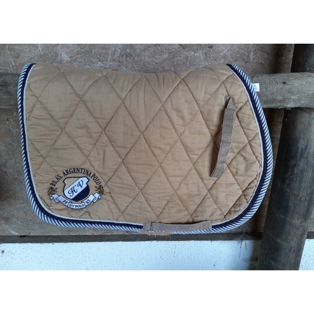 Tapis HV POLO jaune pâle liséré bleu et blanc