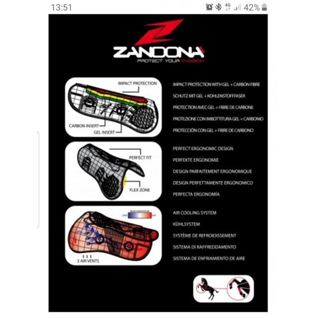 Guêtres de dressage Zandona Carbon Air blanches taille L+ soit XL