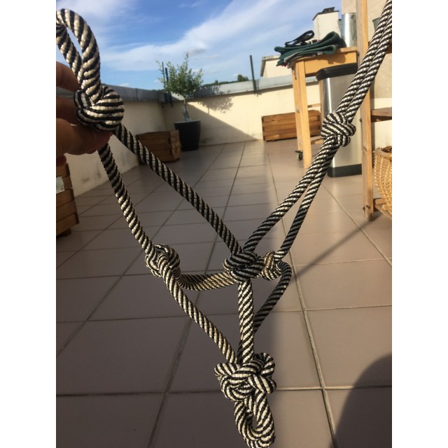 Licol Éthologique Rayé Noir et Blanc