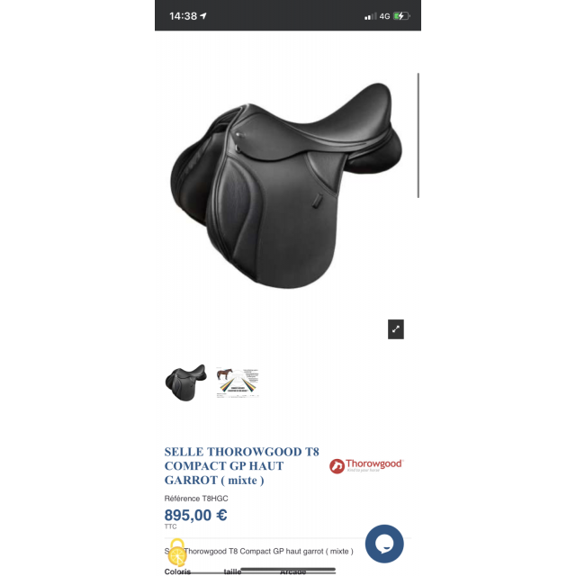 Selle Thorowgood T8 GP haut garrot mixte