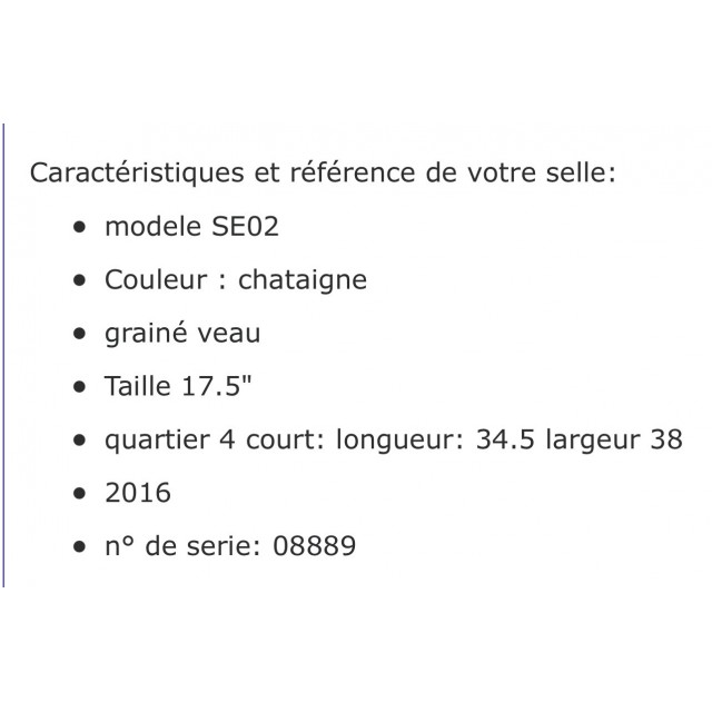 Selle CWD SE02 17,5 pouces