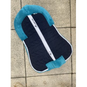 Amortisseur Fouganza à moumoute turquoise/marine