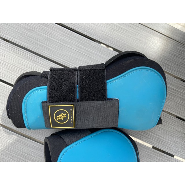 Ensemble guêtres + protèges boulets bleu turquoise BR taille poney