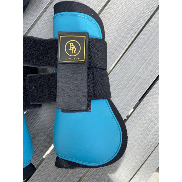 Ensemble guêtres + protèges boulets bleu turquoise BR taille poney