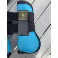Ensemble guêtres + protèges boulets bleu turquoise BR taille poney