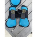 Ensemble guêtres + protèges boulets bleu turquoise BR taille poney