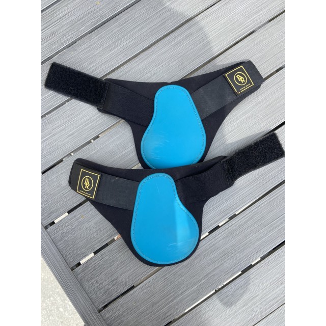 Ensemble guêtres + protèges boulets bleu turquoise BR taille poney