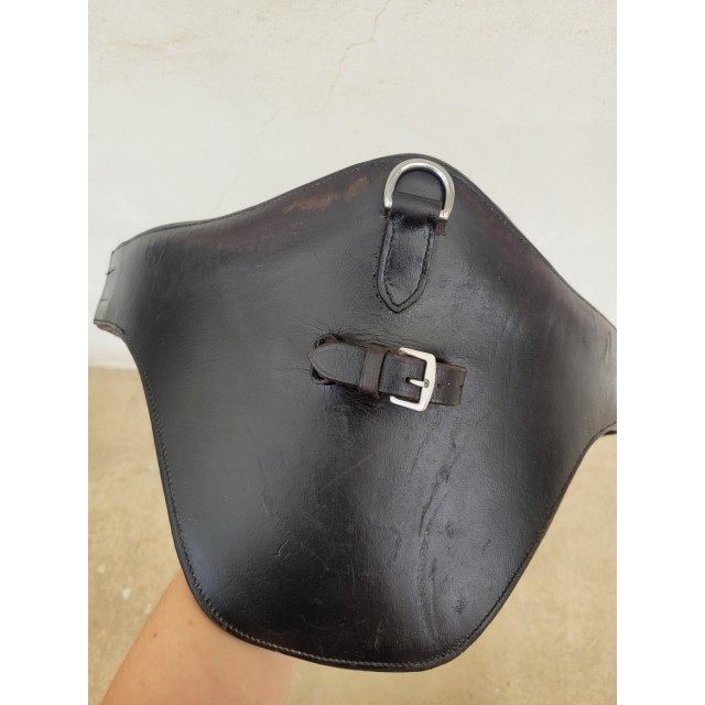 Bavette Eric Thomas Noir 95cm Cuir de Vachette