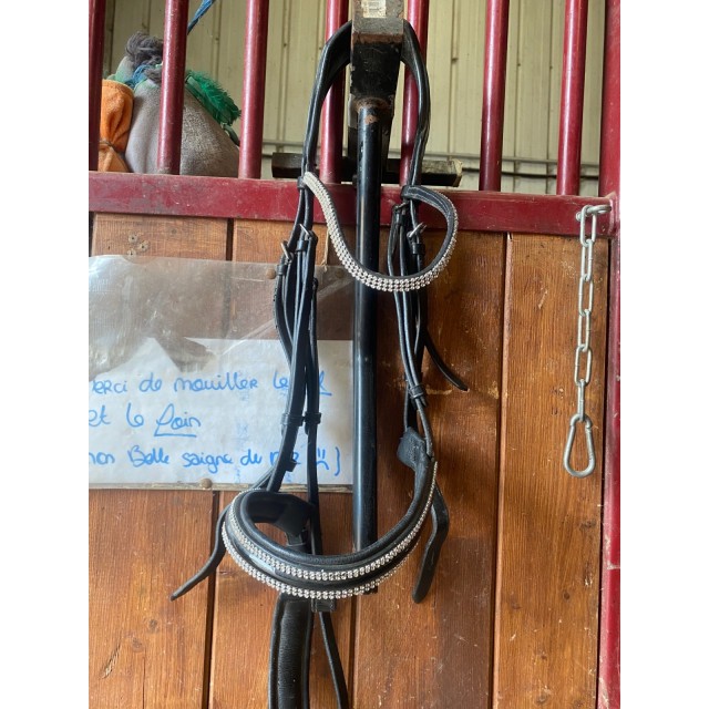Filet noir à strass cheval