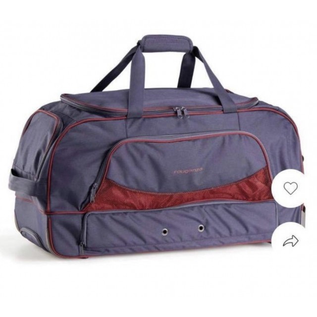 Sac de transport à roulette bleu marine et bordeaux fouganza