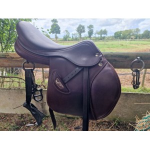 Selle Erreplus JF doublé 18'' cacao En cuir doublé