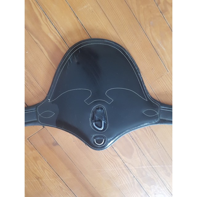 Bavette cuir noir 145 CM